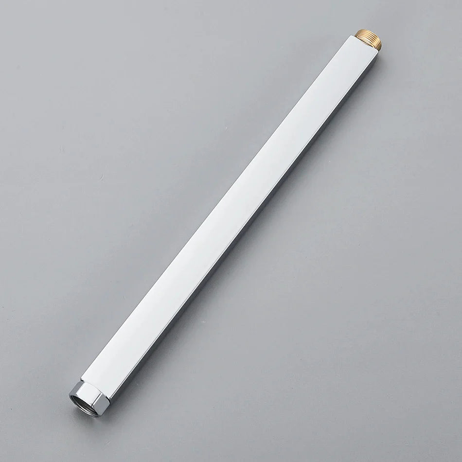 Afralia™ 12-inch Shower Faucet Extension Tube in Chrome/Brushed Nickel/Gold/Antique Brass