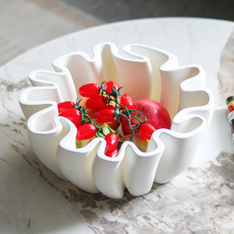 Afralia™ Geometric Striped Fruit Plate Tray for Home Decor & Storage