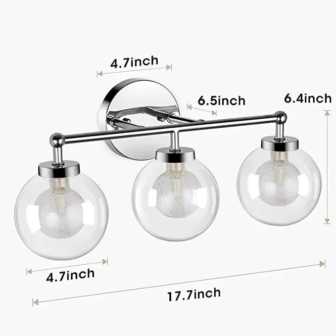 Afralia™ Double-Head Glass & Iron Wall Lamps, Modern Minimalist Bathroom Vanity Lights