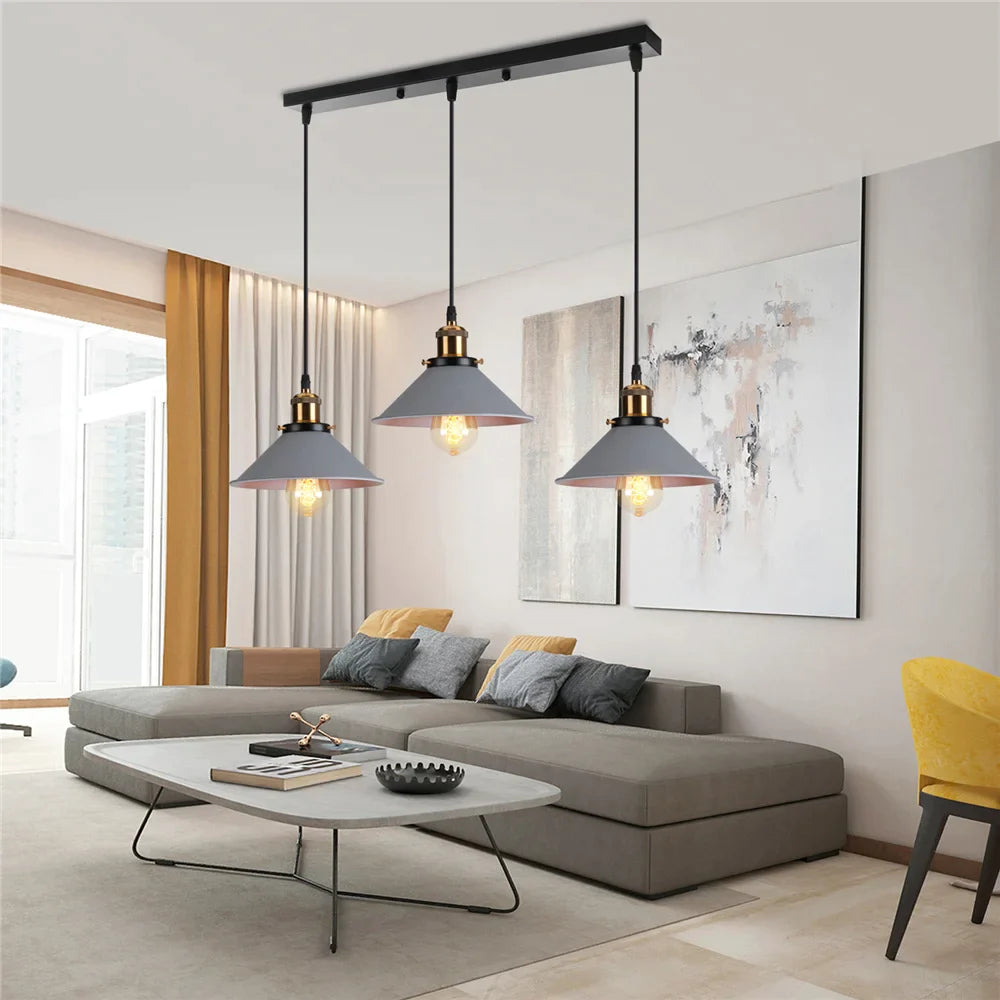 Afralia™ Industrial Nordic Pendant Lights with Multicolor Lampshade for Kitchen Dining Room