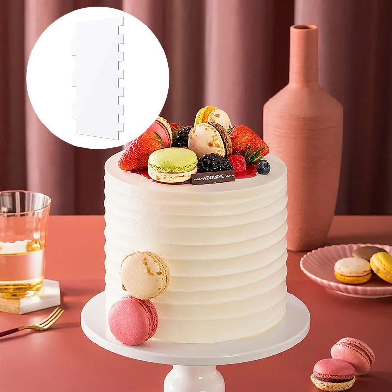 Afralia™ Cake Cream Scrapers: Saw Tooth Smoother Contour Pastry Dessert Baking Tools