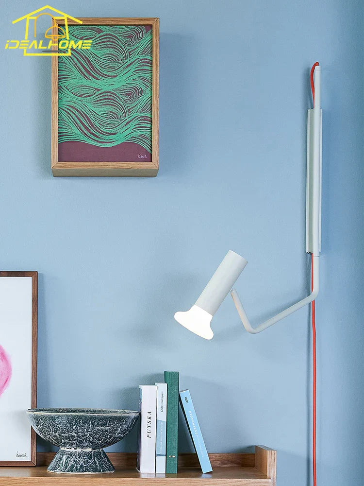 Afralia™ Nordic Designer LED Swing Arm Wall Lamp - Modern Minimalist Adjustable Pole
