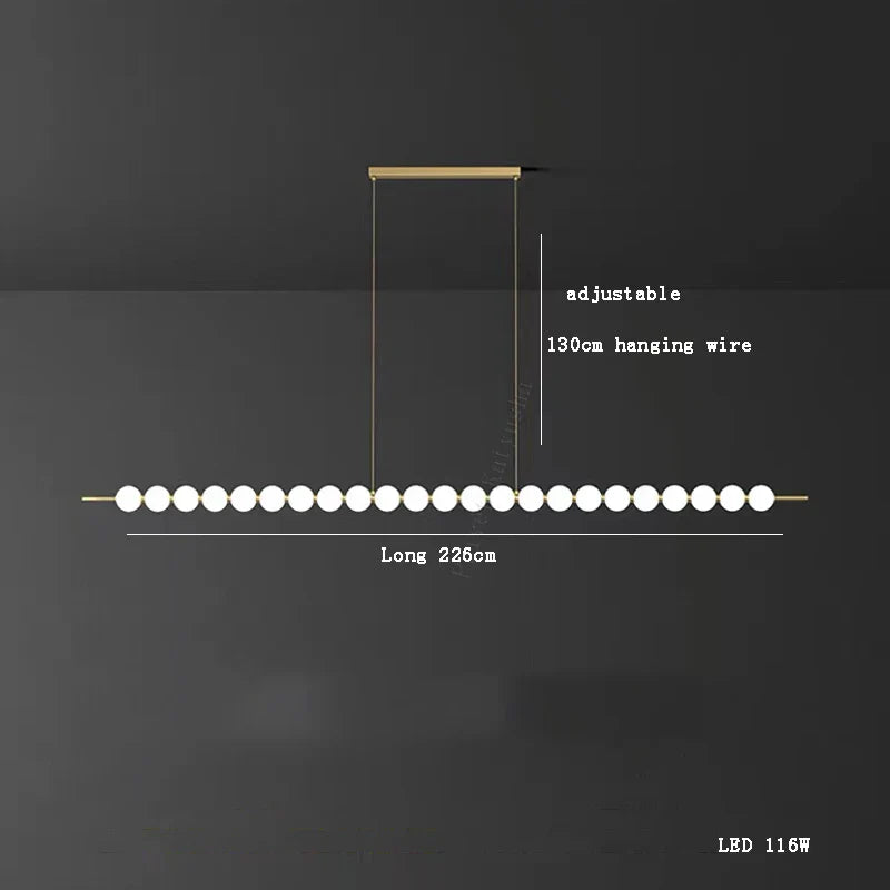 Afralia™ Magic Bean LED Copper Chandelier: Modern White Ball Lustre Hanging Light