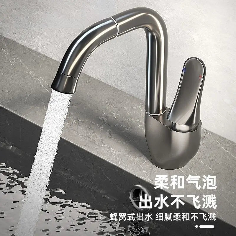 Afralia™ Brass Faucet with Rotating Ceramic Spool for Household Bathroom Basins