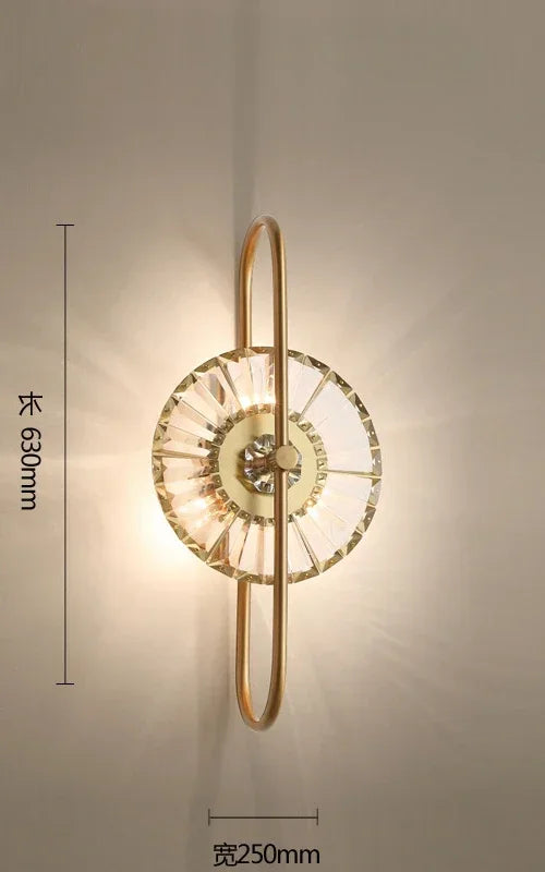 Luxury Gold Crystal LED Wall Light for Living Room & Bedroom - Afralia™ Collection
