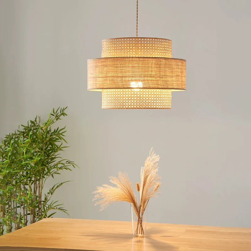 Afralia™ Vintage Rattan Pendant Lights for Nordic Wabi Sabi Living Space
