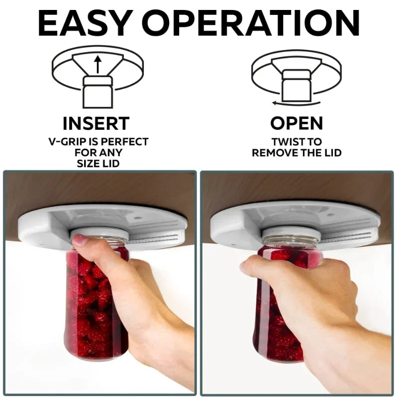 Afralia™ Easy Twist Can Opener with Self-Adhesive Mount | Fast Jar & Bottle Lid Remover