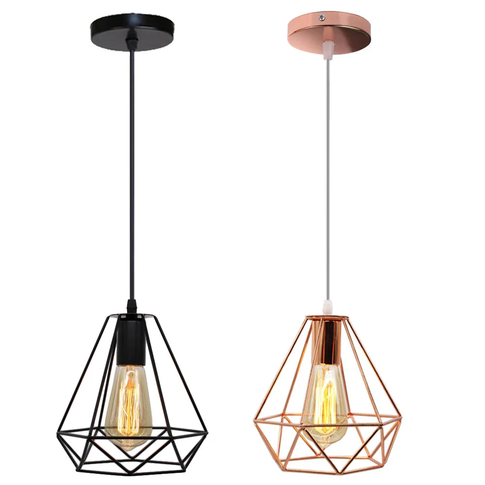 Afralia™ Industrial Metal Cage Pendant Lamp for Home Lighting