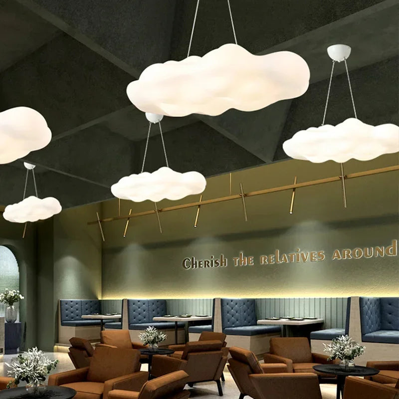 Afralia™ Cloud LED Ceiling Chandelier - Nordic Minimalist White Design