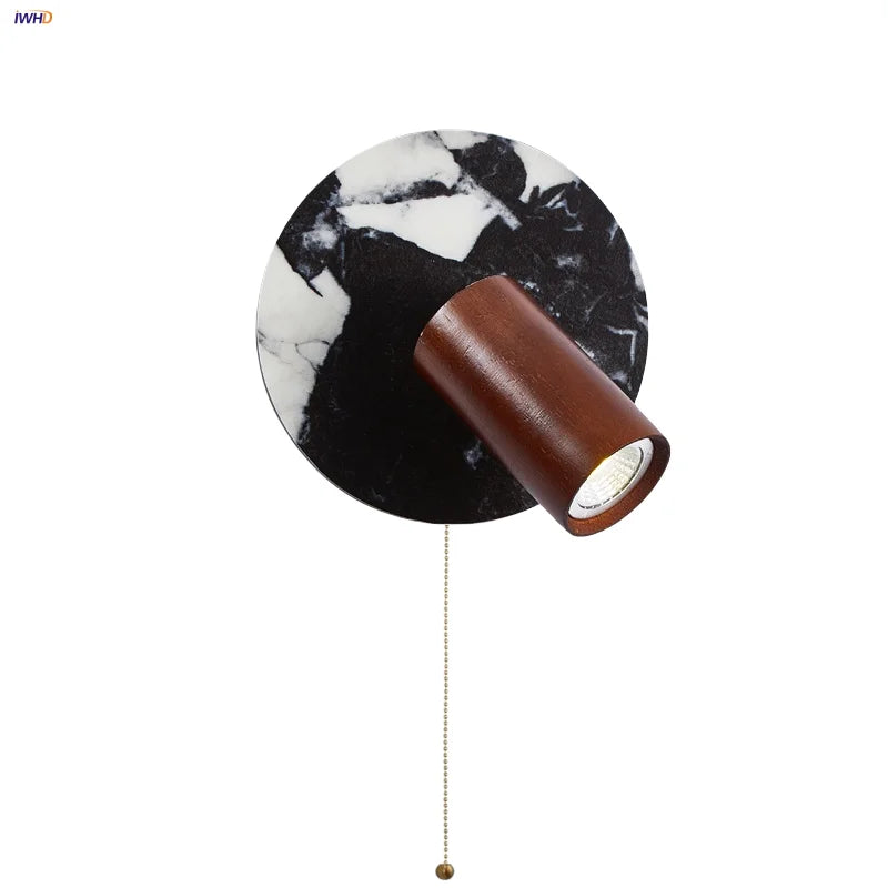 Afralia™ Wood & Stone LED Wall Lights - Modern Nordic Style for Home Decor