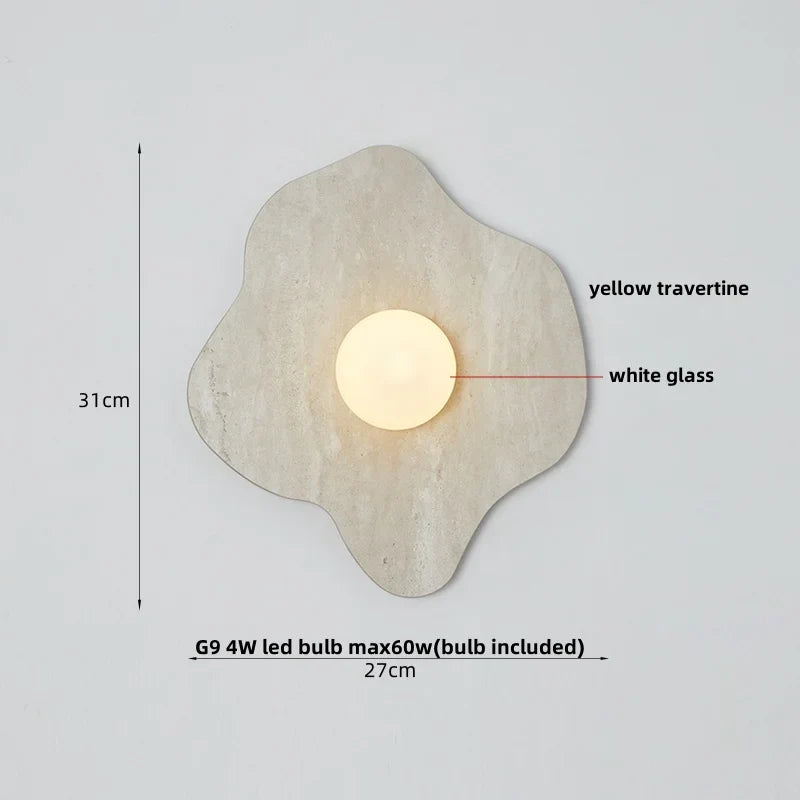 Afralia™ Marble LED Wall Sconce White Glass Modern Wall Light