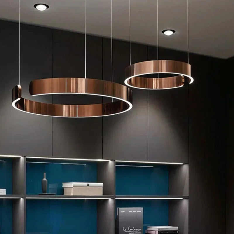Afralia™ Minimalist Circle Rings Ceiling Chandelier Pendant Light for Home Decor