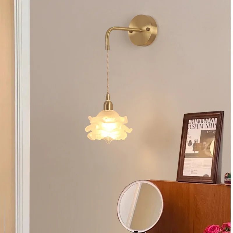 Afralia™ LED Glass Wall Lamp: Luxury Modern Bedroom Coffee Home Decor Vanity Light