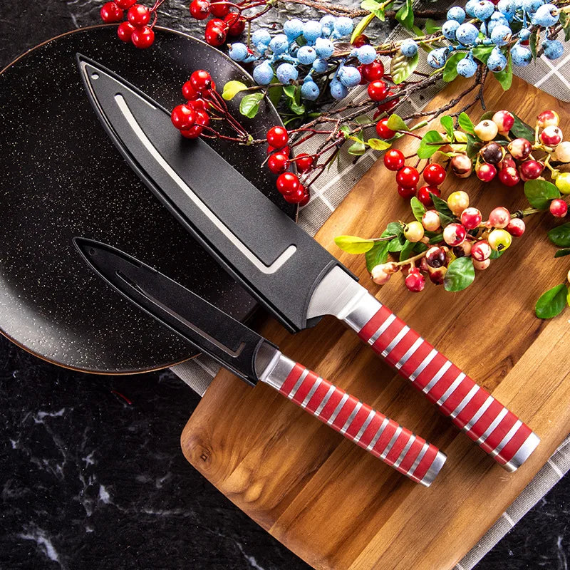 Afralia™ Kitchen Knife Sheath Black Edge Guard Protective Cover Case Kitchen Accessories