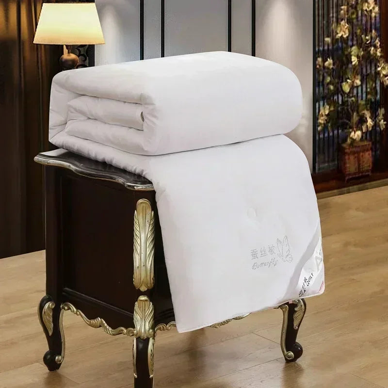 Afralia™ Mulberry Silk Duvet: Soft Warm Silk Quilt, Thick Cotton Fabric Blanket for All Seasons