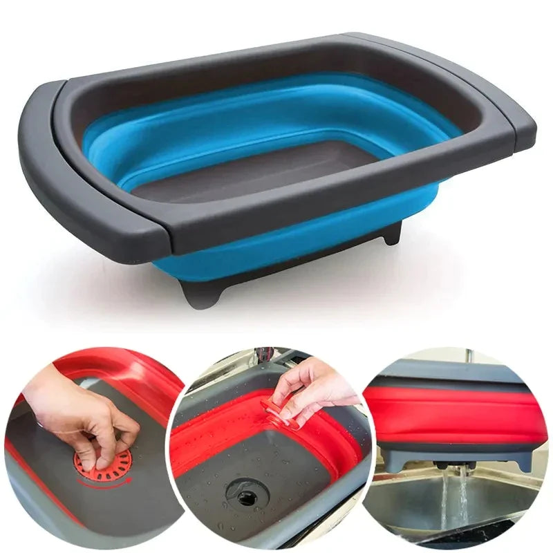 Afralia™ Collapsible Colander: Eco-friendly Folding Kitchen Strainer with Retractable Handles