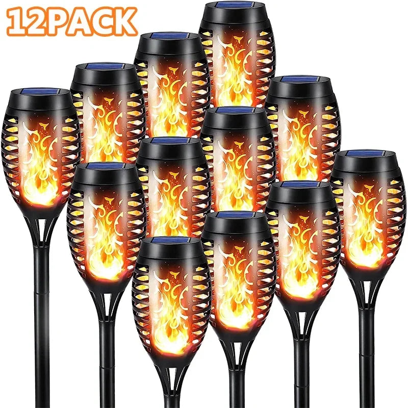 Afralia™ Solar Flame Torch Light: Flickering Waterproof Outdoor Garden Decor Light