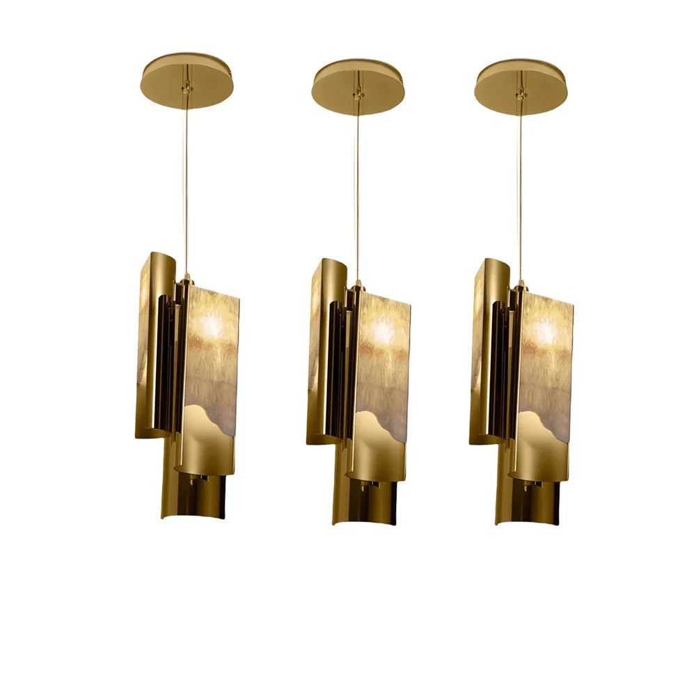 Afralia™ Luxe Marble Pendant Light: LED Bronze Hanging Lamp for Kitchen Island, Dining Table