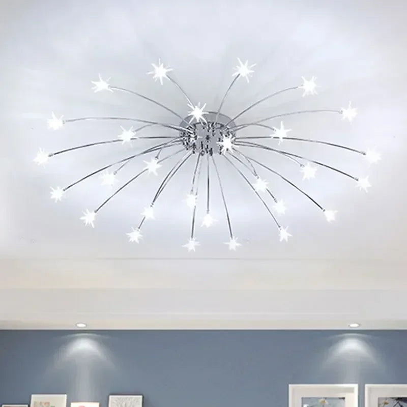Afralia™ Chrome Metal LED Chandelier: Modern Nordic Design Light Fixture for Living Room, Bedroom, Kitchen