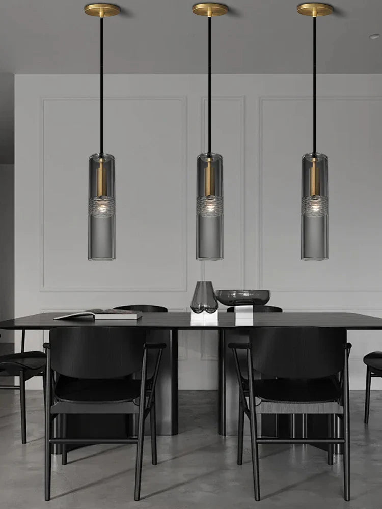 Afralia™ Crystal Copper Pendant Lights Gold Home Decor Glass Hanging Lamp