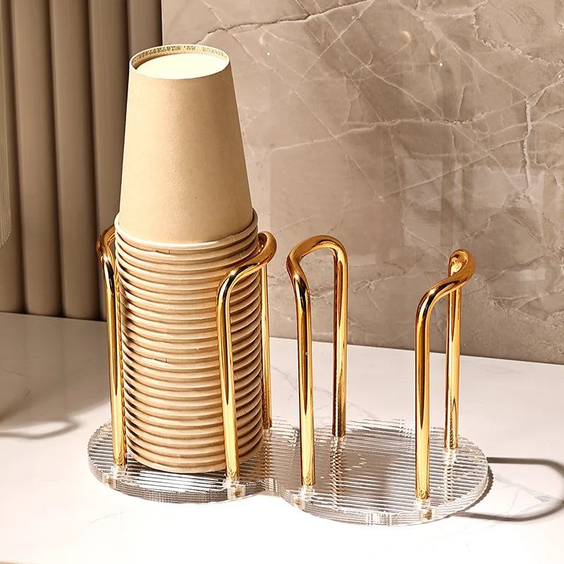 Afralia™ Cup Holder Dispenser Stand: Elegant Mug Organizer Rack for Home Luxuries