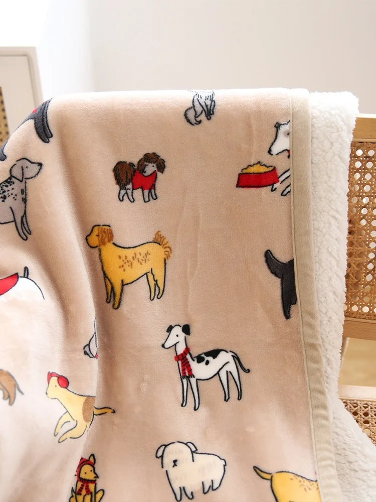 Afralia™ Bohemian Winter Blanket, Double-Layer Coral Fleece, Thick & Warm for Sofa Nap