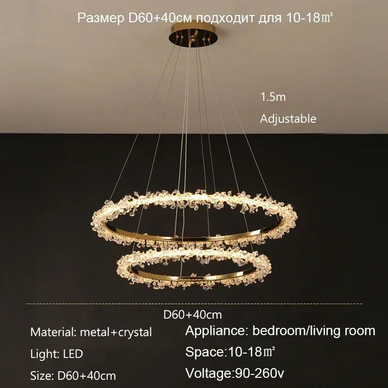 Afralia™ Crystal Pendant Chandelier Modern Luxury Interior Decoration Lighting