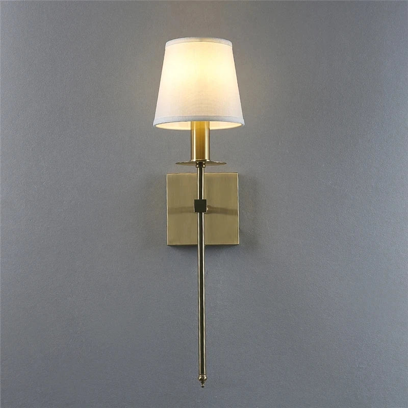 Afralia™ Industrial White Wall Lamp with Textile Shade for Bathroom, Mirror & Bar