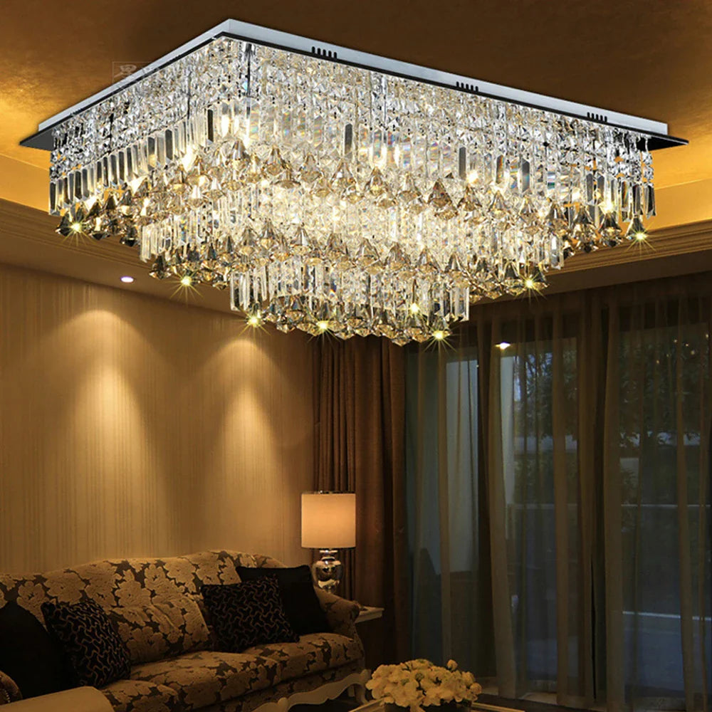 Afralia™ Crystal Stainless Steel LED Ceiling Light for Bedroom Hallway