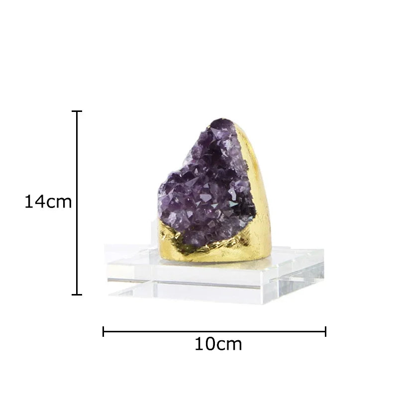 Afralia™ Amethyst Crystal Base Desk Ornament for Room Aesthetics