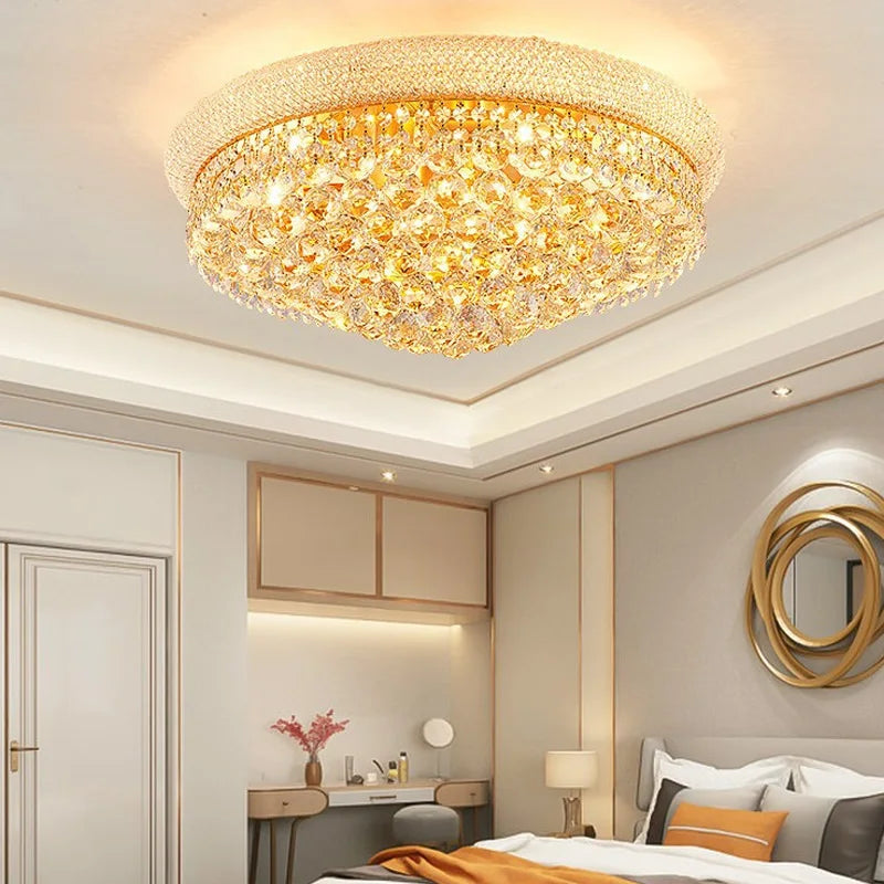 Afralia™ Crystal LED Ceiling Chandelier for Modern Living Room & Dining Room Lighting