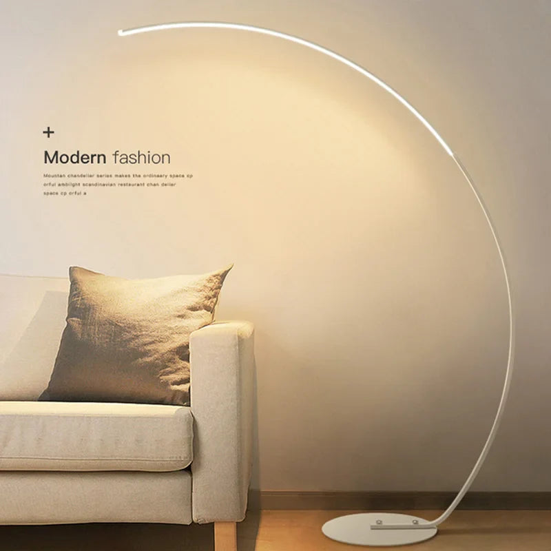 Afralia™ Modern LED Floor Lamps Black White Indoor Decor Lighting Fixtures