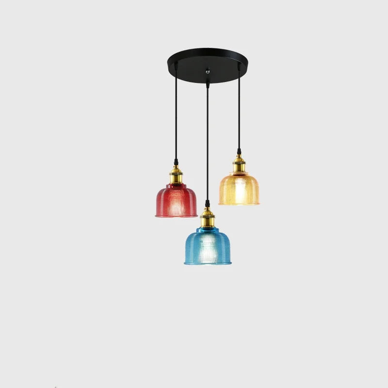 Afralia™ Colorful Glass LED Hanging Lamp for Bar Cafe Dining Room Decor