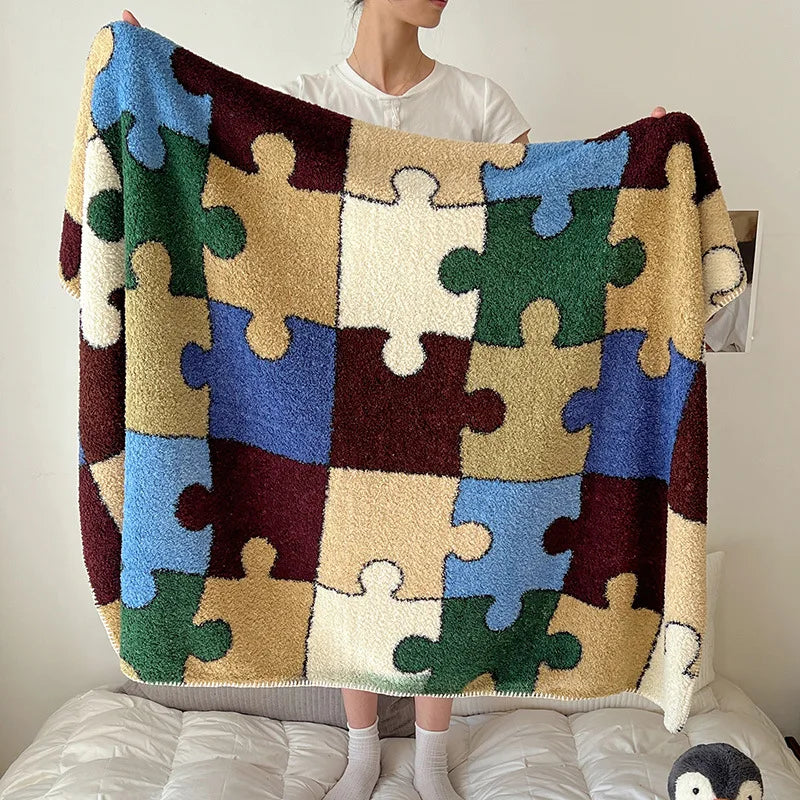 Afralia™ Boho Printed Blanket: Cozy, Multi-Functional, Half-Flannel Shawl, Single/Double Bedspread