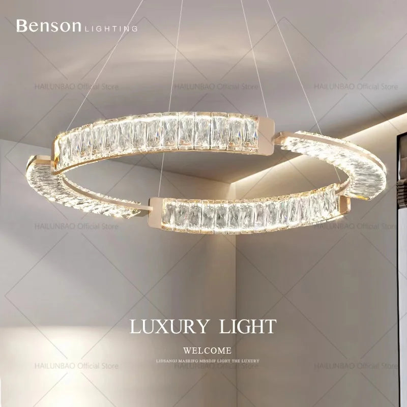 Afralia™ Light Luxury Crystal Chandelier for Elegant Living & Dining Atmosphere