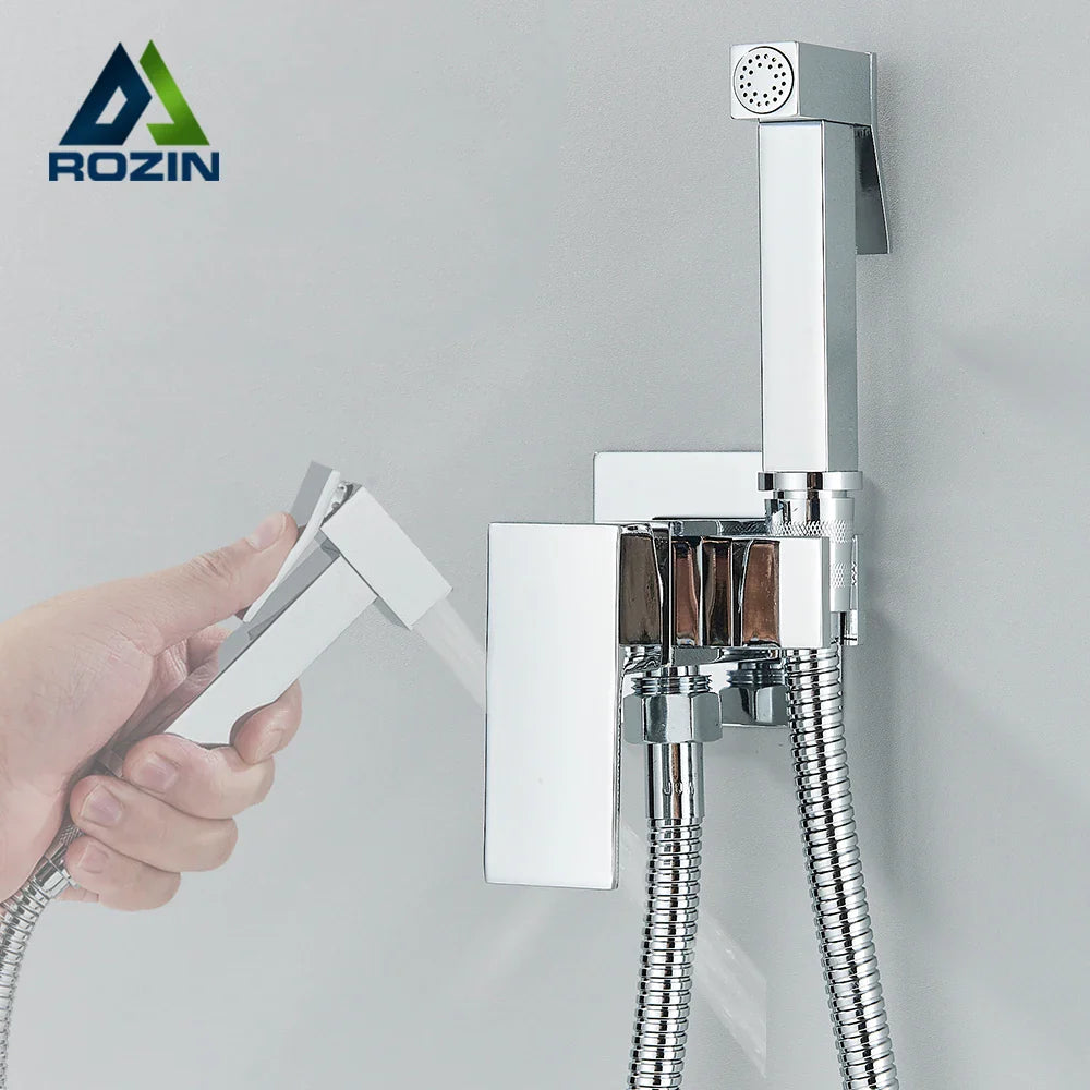 Afralia™ Chrome Bidet Faucet Mixer for Toilet Clean High Pressure Washer Muslim Ducha