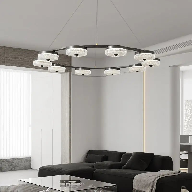 Afralia™ Modern Living Room Chandelier | Candy Jar Design | Circular Home Bedroom Lighting