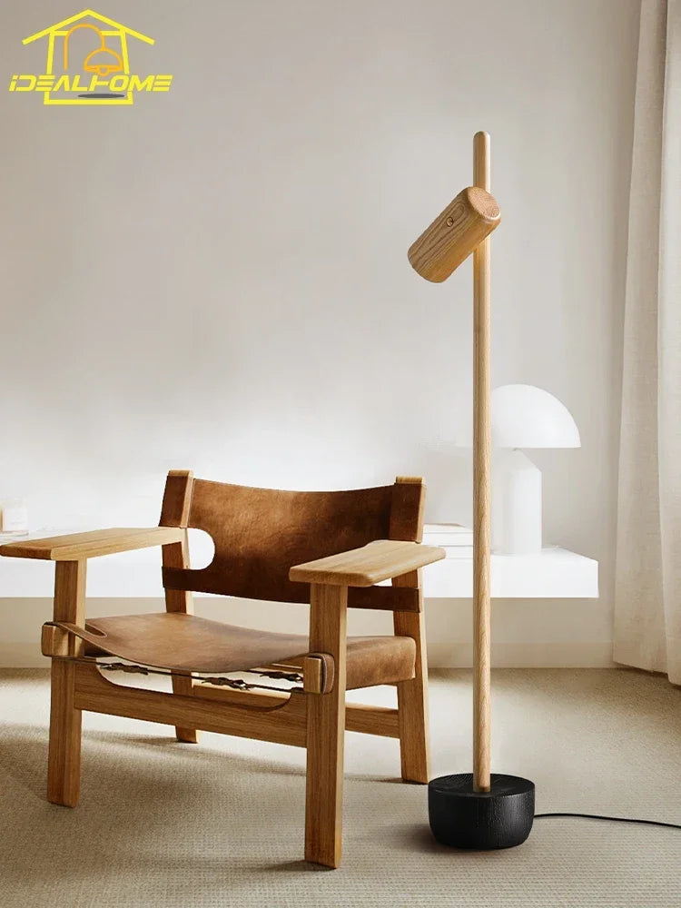 Afralia™ Zen Art Solid Wood Floor Lamp for Study Tea/Living Room