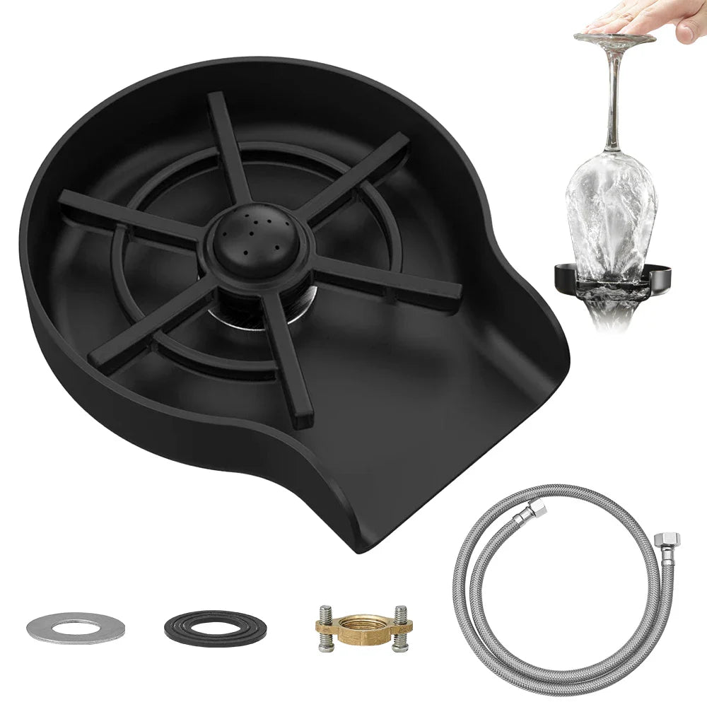 Afralia™ Glass Rinser: Automatic Cup Washer for Home Bar Coffee Pitcher - Kitchen Tool