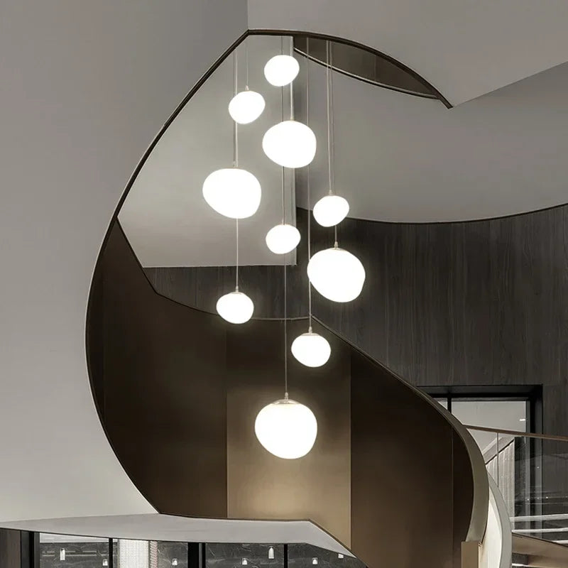 Afralia™ Glass Ball LED Pendant Lights for Home Decor, Living/Dining Room, Bar, & Stairs