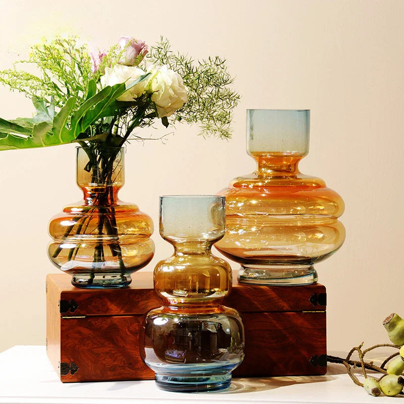 Afralia™ Gradient Glass Vase for Stylish Flower Arrangements and Home Decor