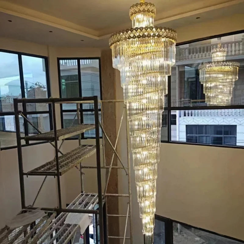 Afralia™ Nordic Luxury LED Ceiling Chandelier for Living Room, Banquet Hall, Hotel Lobby