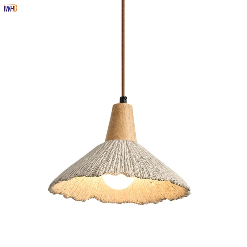 Afralia™ Wood Canopy LED Pendant Lamp: Modern Nordic Style with Adjustable Hanging Lights