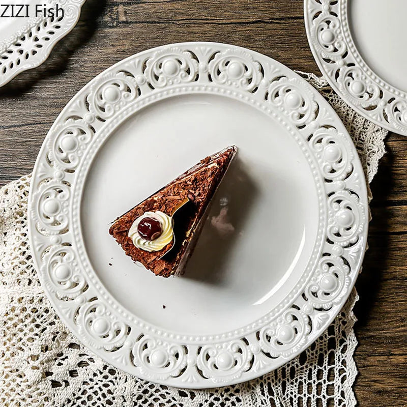 Afralia™ Ceramic Breakfast Plate for Home Kitchen & Restaurant Dining