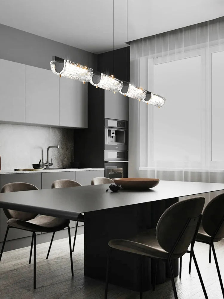 Afralia™ Glass Chandelier Pendant Lights LED Dimmable Modern Dining Room Kitchen Lamps