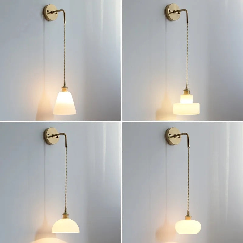 Afralia™ Nordic Modern LED Wall Lamp with Pull Chain Switch and Adjustable Stair Light