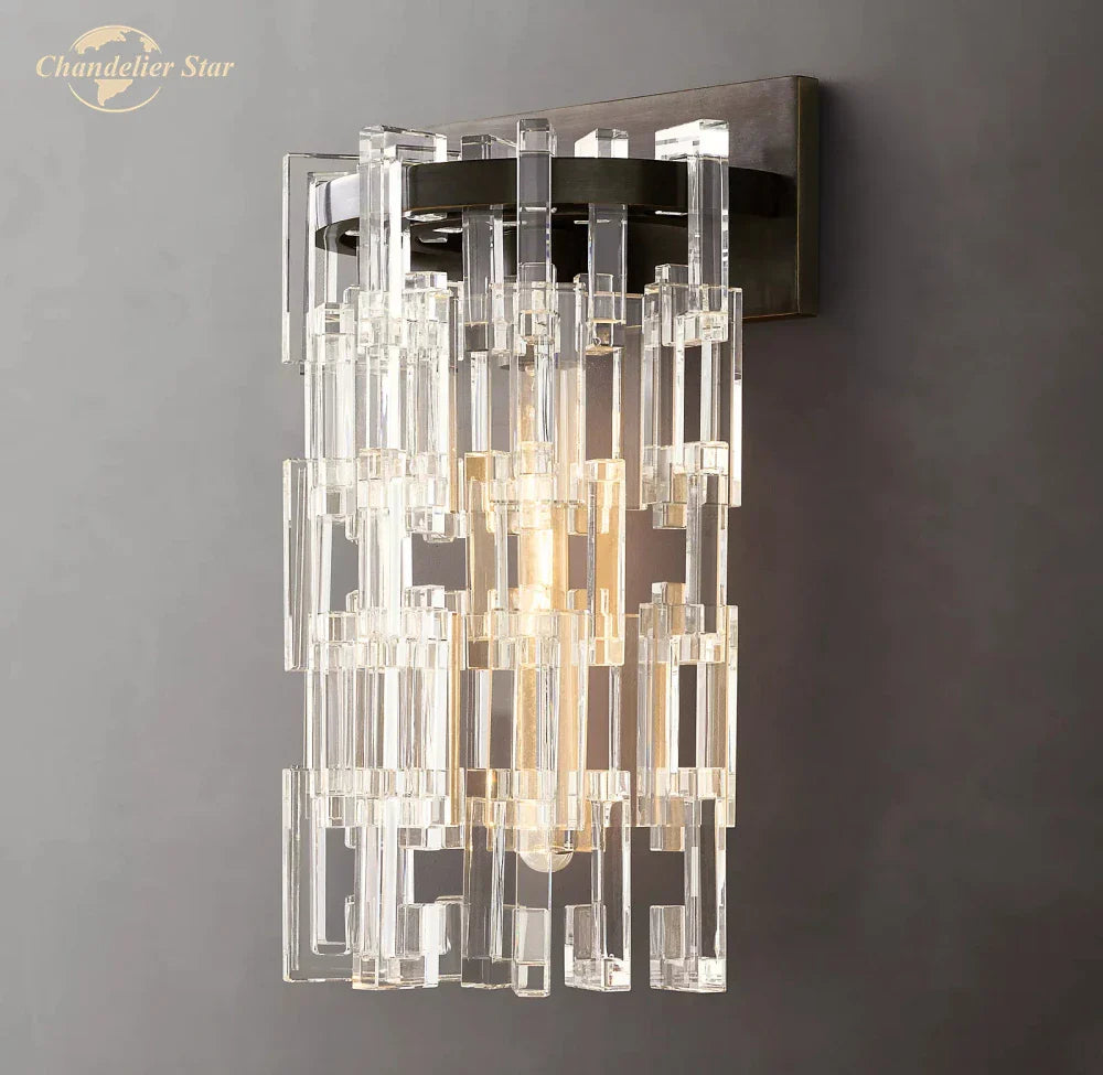 Afralia™ Marignan Round Crystal LED Wall Sconce Light - Modern Cristal Wall Lamp