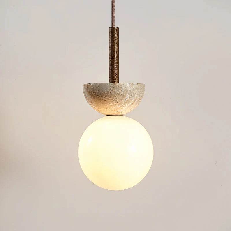 Afralia™ LED Pendant Light Stone Wood Glass Nordic Modern Hang Lamp