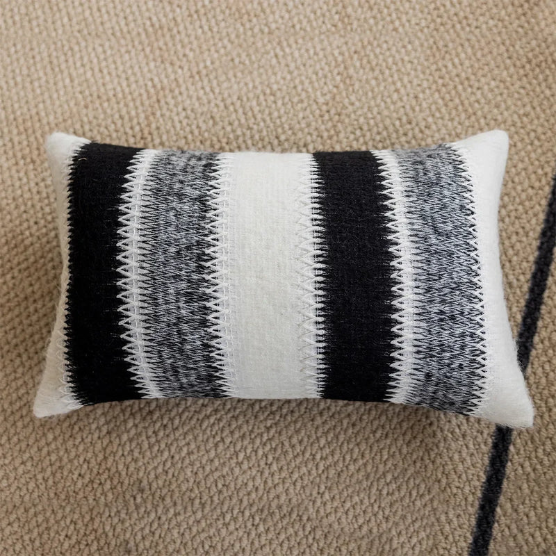 Afralia™ Knitted Crochet Cushion Cover Black Gray White Nordic Simple Luxury Pillowcase