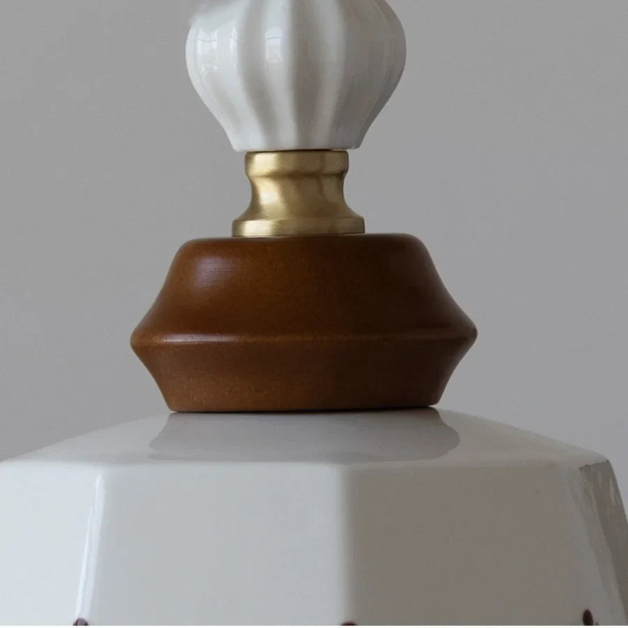Afralia™ Copper Wood LED Pendant Light: Ceramic Modern Tassel Hanging Lamp
